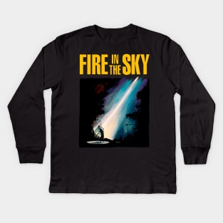 Fire in the Sky illustration Kids Long Sleeve T-Shirt